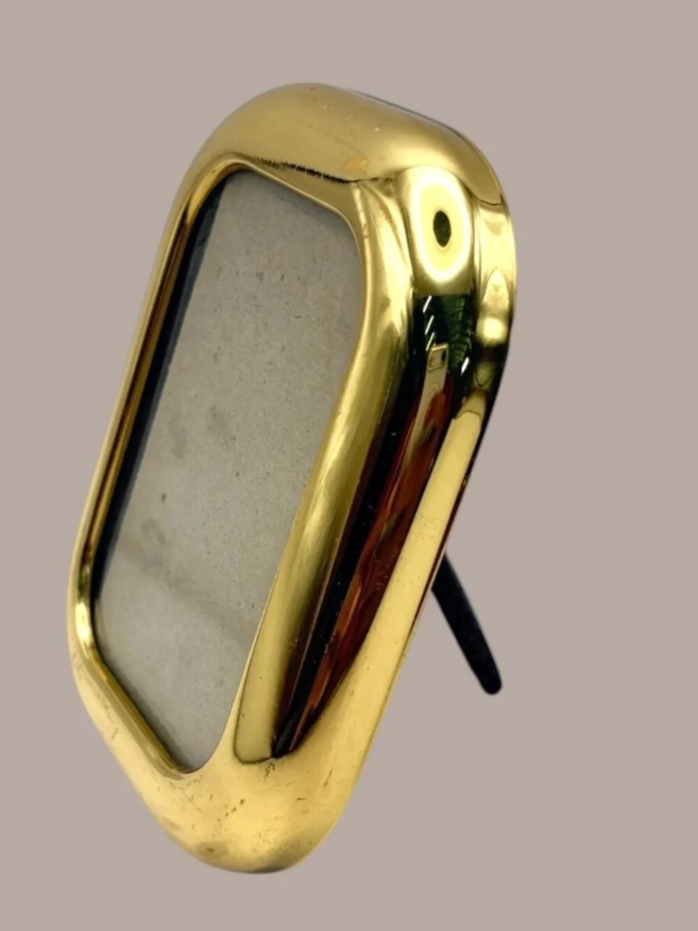 VTG Gold Puffy Brass Picture Photo Frame 80s 90s Hollywood Regency 3.5x2.5